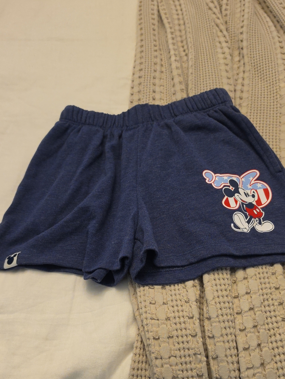 Disney Navy Blue Women's Athletic Lounge Shorts with Mickey Graphic